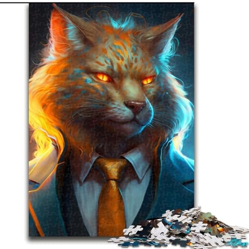 Puzzles für Erwachsene Boss Cat Puzzles für Erwachsene Größe: 50x75cm für Reiseliebhaber und Paare, anspruchsvolles Spielzeug von LYXIANY