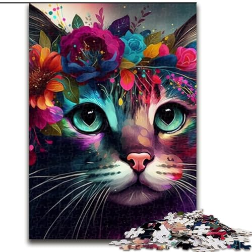 Puzzles für Erwachsene Fantasy-Katzen-Puzzles für Erwachsene, Größe: 50x75cm, anspruchsvolles Denkspiel – entspannendes Spielzeug für Teenager von LYXIANY