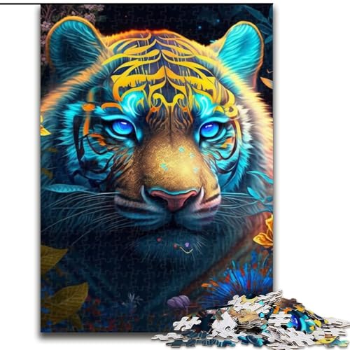 Puzzles für Erwachsene Fantasy Tiger Puzzles für Erwachsene Größe: 50x75cm für Reiseliebhaber und Paare, anspruchsvolles Spielzeug von LYXIANY
