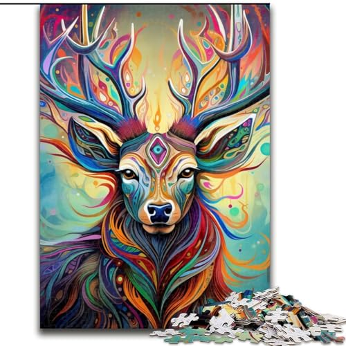 Puzzles für Erwachsene mit 1000 Teilen, Hirsch-Psychedelic-Art-Puzzles, 26x38cm, Denksportspiel, interaktives Familienspiel, geeignet für Kinder ab 14 Jahren Puzzles für Erwachsene mit 1000 Teilen, Hirsch-Psychedelic-Art-Puzzles, 26x38cm, Denksportspiel, interaktives Familienspiel, geeignet für Kinder ab 14 Jahren von LYXIANY