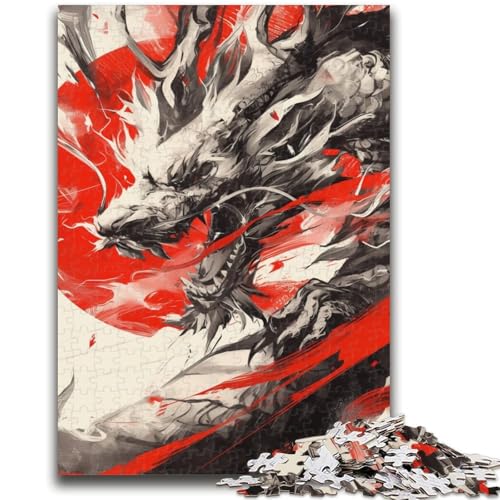 Puzzles für Erwachsene und Jugendliche, 1000 Teile, Aquarell-Drache, Denksportspiel, Lernspiel für Geburtstag, Weihnachten, für ab 14 Jahren, 50x75cm von LYXIANY