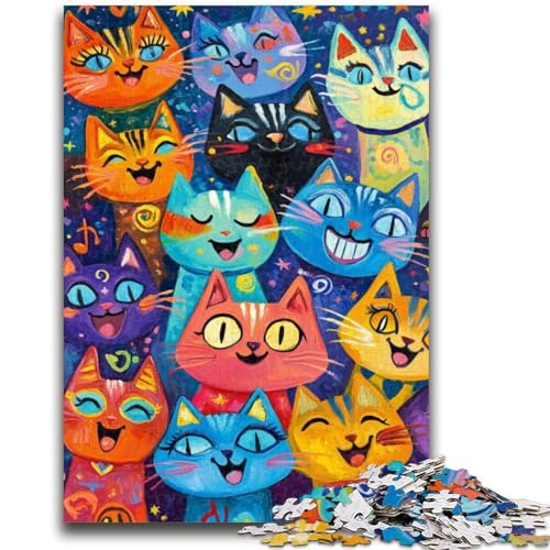 Puzzles für Erwachsene und Jugendliche, 1000 Teile, Puzzle mit Abstrakter Kunst, Katzenspielzeug, Lernspiele, Stressabbau, geeignet für die Schreibtischdekoration, 50x75cm von LYXIANY