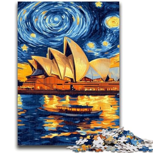 Puzzles für Erwachsene und Jugendliche, 1000 Teile, Sydney Opera House bei Nacht, anspruchsvolles Spiel und Lernspiel für die ganze Familie zum Geburtstag, Weihnachten, 26x38cm von LYXIANY