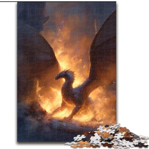 Puzzles für Erwachsene und Jugendliche, 1000-teiliges Puzzle, Flammendrache, Elefantenspielzeug, Denkspiel, Geburtstagsgeschenk, Geschenke, Wandkunst für Kinder ab 14 Jahren (Größe 50x75cm) von LYXIANY