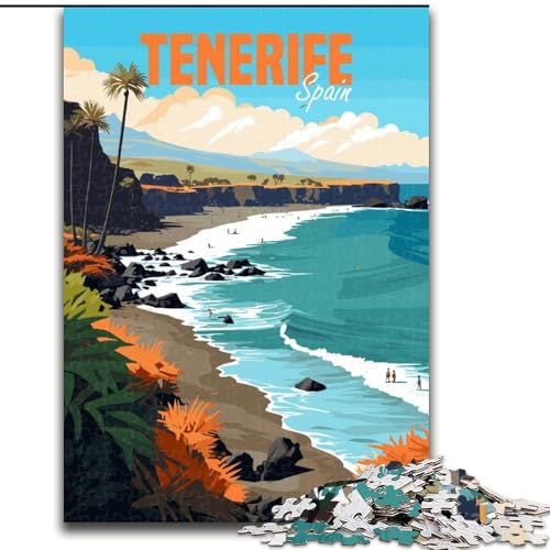 Puzzles für Erwachsene und Jugendliche, 1000-teiliges Puzzle, Teneriffa, Spanien, Stressabbau, schwierige Herausforderung mit passendem Poster und Quizblatt, 50x75cm von LYXIANY