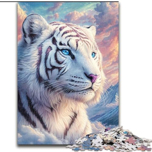 Puzzles für Erwachsene und Jugendliche, 1000-teiliges Puzzle, weißer Tiger, hilft dem Gehirn, süchtig machendes Spielzeug zur Förderung der Geduld, tolles Geschenk (Größe 26x38cm) von LYXIANY
