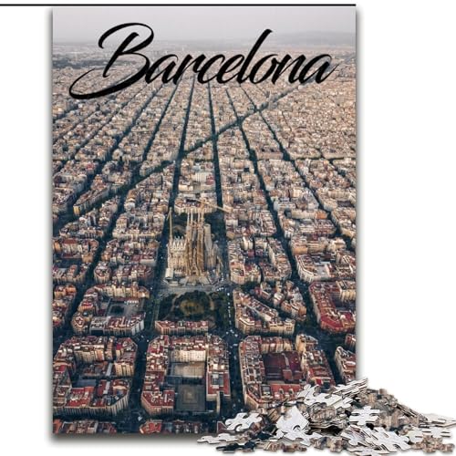 Puzzles für Erwachsene und Jugendliche, 1000-teiliges Puzzle Barcelona, geeignet für Personen ab 14 Jahren, anspruchsvoll zu lösen, Aber unterhaltsam und humorvoll, tolles Geschenk, 50x75cm von LYXIANY