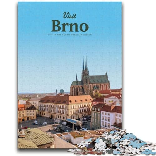 Puzzles für Erwachsene und Jugendliche, 1000-teiliges Puzzle Besuchen Sie Brünn, anspruchsvolles Spiel und Lernspiel für die ganze Familie zum Geburtstag, zu Weihnachten (Größe 50x75cm) von LYXIANY