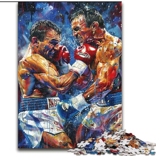 Puzzles für Erwachsene und Jugendliche, 1000-teiliges Puzzle Boxer, Familienunterhaltungsspielzeug ganze Familie ab 14 Jahren (Größe 50x75cm) von LYXIANY