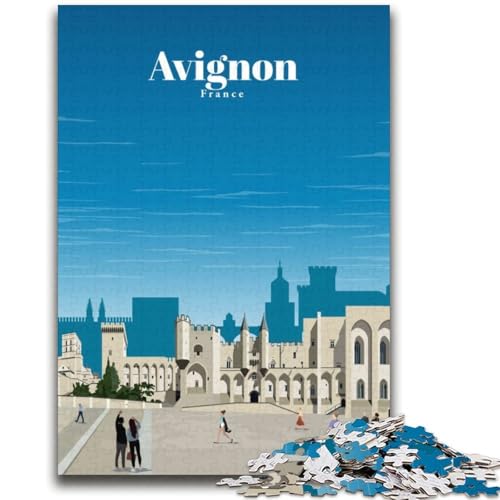 Puzzles für Erwachsene und Jugendliche, 1000-teiliges Puzzle Reise nach Avignon, anspruchsvolles Spiel und Lernspiel für die ganze Familie zum Geburtstag, Weihnachten (Größe 38x52cm) von LYXIANY