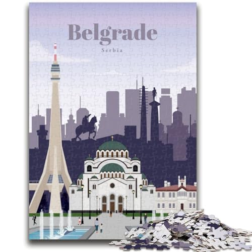 Puzzles für Erwachsene und Jugendliche, 1000-teiliges Puzzle Reise nach Belgrad, anspruchsvolles Spiel und Lernspiel für die ganze Familie zum Geburtstag, Weihnachten (Größe 38x26cm) von LYXIANY