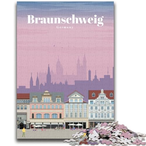Puzzles für Erwachsene und Jugendliche, 1000-teiliges Puzzle Reise nach Braunschweig, anspruchsvolles Spiel und Lernspiel für die ganze Familie zum Geburtstag, Weihnachten (Größe 38x52cm) von LYXIANY