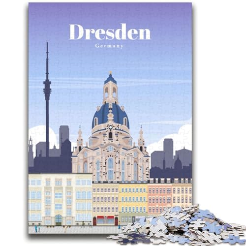 Puzzles für Erwachsene und Jugendliche, 1000-teiliges Puzzle Reise nach Dresden, anspruchsvolles Spiel und Lernspiel für die ganze Familie zum Geburtstag, Weihnachten (Größe 38x52cm) von LYXIANY