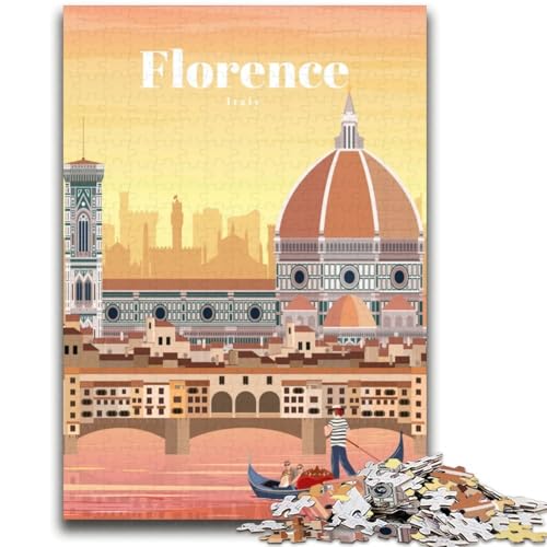 Puzzles für Erwachsene und Jugendliche, 1000-teiliges Puzzle Reise nach Florenz, anspruchsvolles Spiel und Lernspiel für die ganze Familie zum Geburtstag, Weihnachten (Größe 38x52cm) von LYXIANY