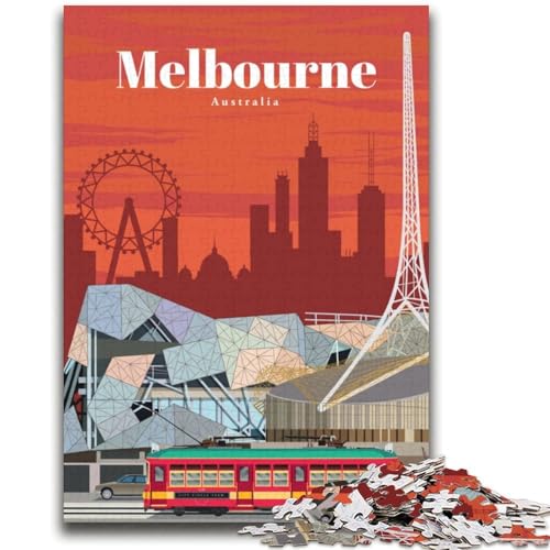 Puzzles für Erwachsene und Jugendliche, 1000-teiliges Puzzle Reise nach Melbourne, anspruchsvolles Spiel und Lernspiel für die ganze Familie zum Geburtstag, Weihnachten (Größe 38x52cm) von LYXIANY