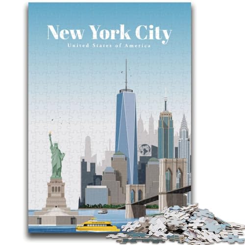 Puzzles für Erwachsene und Jugendliche, 1000-teiliges Puzzle Reise nach NYC bei Tag, anspruchsvolles Spiel und Lernspiel für die ganze Familie zum Geburtstag, zu Weihnachten (Größe 50x75cm) von LYXIANY