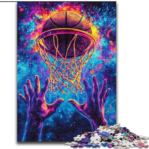 Puzzles für Erwachsene und Jugendliche, Basketballschießen, geeignet für Personen ab 14 Jahren, Lernspiele, Wichtelgeschenke (Größe 50x75cm) von LYXIANY