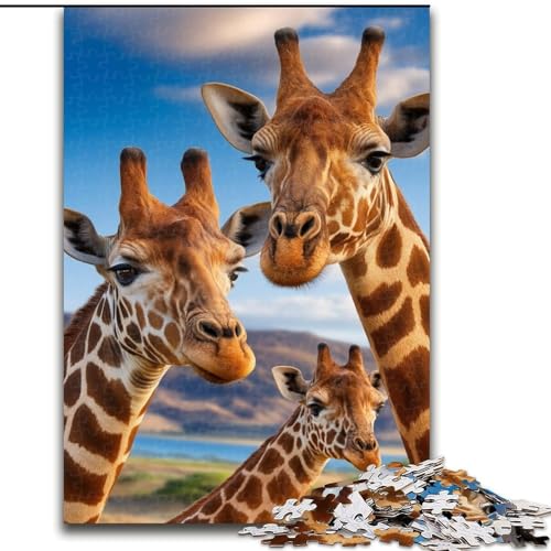 Puzzles für Erwachsene und Jugendliche, Giraffe, Familienunterhaltungsspielzeug, ganze Familie, ab 14 Jahren (Größe 26x38cm) von LYXIANY