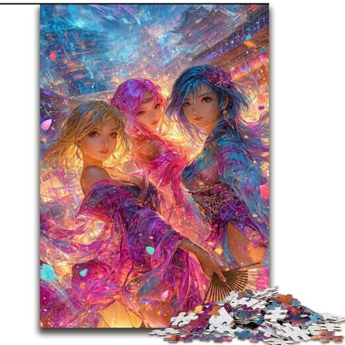 Puzzles für Erwachsene und Jugendliche, Japanisches Anime-Mädchen, Lernspielzeug, Familienspiele, einzigartige Geburtstags- und Geschenkideen (Größe 50x75cm) von LYXIANY