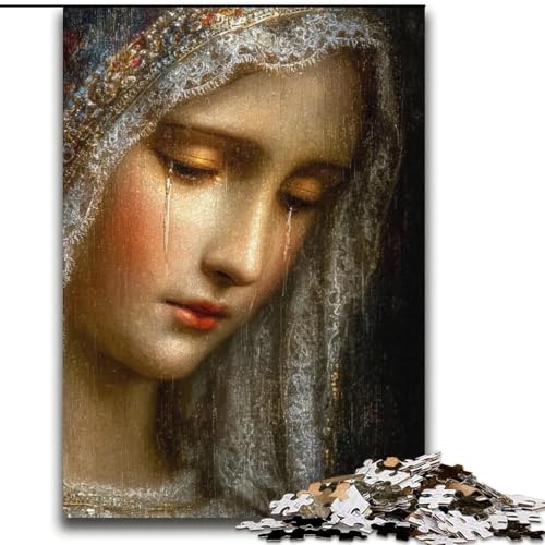 Puzzles für Erwachsene und Jugendliche, Jungfrau-Maria-Kunst, pädagogisches Familienspiel, Wanddekoration, einzigartige Geburtstags, 38x52cm von LYXIANY