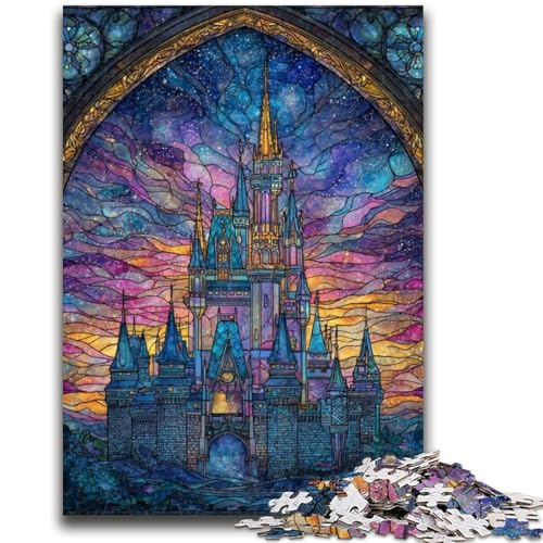 Puzzles für Erwachsene und Jugendliche, Puzzle, Buntglasschloss, für Kinder ab 14 Jahren, Denkspiel, Weihnachts- und Geburtstagsgeschenke, 50x75cm von LYXIANY