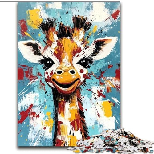Puzzles für Erwachsene und Jugendliche, Puzzle, Giraffe, Ölgemälde, Spielzeug, Lernspiele, Stressabbau, tolle Geschenke und Spielzeuge, 50x75cm von LYXIANY