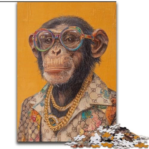Puzzles für Erwachsene und Jugendliche, Puzzle, Schimpansen-Spielzeug, Lernspiele, Stressabbau, tolle Geschenke und Spielzeuge, 26x38cm von LYXIANY