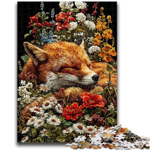 Puzzles für Erwachsene und Jugendliche, Puzzle „Fuchs schläft in den Blumen“, für Lernspiele, Herausforderungsspielzeug, einzigartige Heimdekoration und Geschenke, 50x75cm Puzzles für Erwachsene und Jugendliche, Puzzle „Fuchs schläft in den Blumen“, für Lernspiele, Herausforderungsspielzeug, einzigartige Heimdekoration und Geschenke, 50x75cm von LYXIANY