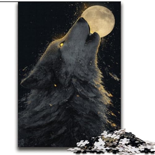 Puzzles für Erwachsene und Jugendliche, Puzzle „Heulender Wolf“, Quizspiel ganze Familie, 70x100cm von LYXIANY