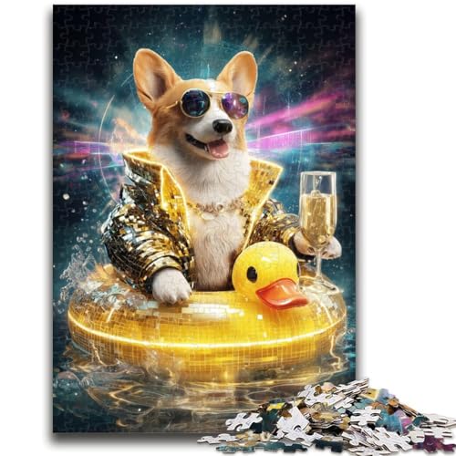 Puzzles für Erwachsene und Jugendliche, Puzzle „Neon Corgi“, Quizspiel ganze Familie, 26x38cm von LYXIANY