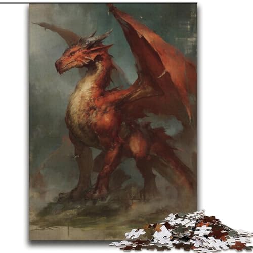 Puzzles für Erwachsene und Jugendliche, Puzzle „Roter Fliegender Drache“, Quizspiel ganze Familie, 70x100cm Puzzles für Erwachsene und Jugendliche, Puzzle „Roter Fliegender Drache“, Quizspiel ganze Familie, 70x100cm von LYXIANY