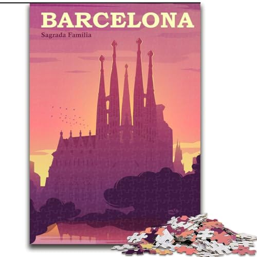 Puzzles für Erwachsene und Jugendliche, Puzzle Barcelona, pädagogisches Spielzeug zum Stressabbau, tolle Geschenke und Spielzeuge, 26x38cm von LYXIANY