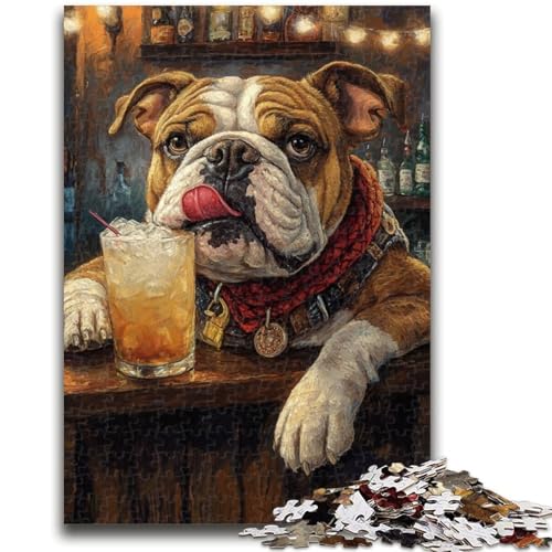 Puzzles für Erwachsene und Jugendliche, Puzzle Bulldogge und Bier“, Lernspielzeug, Familienspiele, die die Liebe zwischen Paaren stärken, 50x75cm Puzzles für Erwachsene und Jugendliche, Puzzle Bulldogge und Bier“, Lernspielzeug, Familienspiele, die die Liebe zwischen Paaren stärken, 50x75cm von LYXIANY