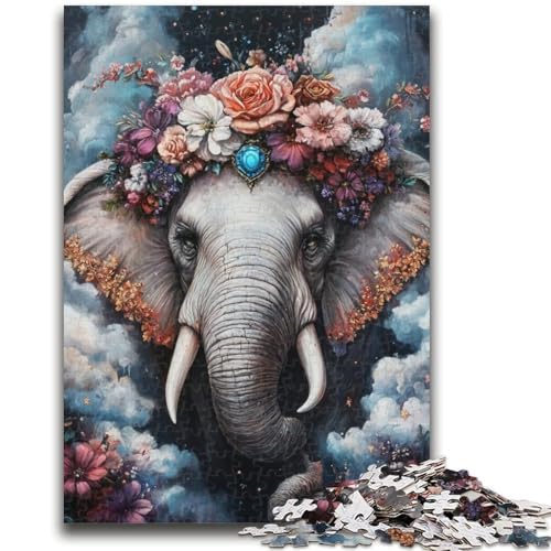 Puzzles für Erwachsene und Jugendliche, Puzzle-Elefant, anspruchsvolles Spiel und Familienspiel, Lernspiel für Geburtstag, Weihnachten, 38x26cm von LYXIANY