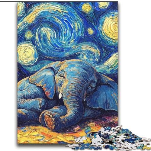 Puzzles für Erwachsene und Jugendliche, Puzzle Elefanten-Nachthimmel, Dekomprimierendes, intellektuelles Lernspielzeug, geeignet für Paare ab 14 Jahren, 70x100cm von LYXIANY
