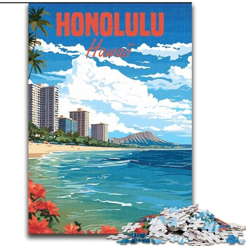 Puzzles für Erwachsene und Jugendliche, Puzzle Honolulu, Hawaii, Dekomprimierendes intellektuelles Lernspielzeug, Geburtstagsgeschenk, 38x26cm Puzzles für Erwachsene und Jugendliche, Puzzle Honolulu, Hawaii, Dekomprimierendes intellektuelles Lernspielzeug, Geburtstagsgeschenk, 38x26cm von LYXIANY