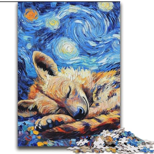 Puzzles für Erwachsene und Jugendliche, Puzzle Hyäne Nachthimmel-Quizspiel, ganze Familie, 70x100cm von LYXIANY