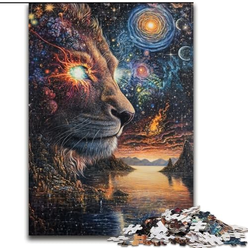 Puzzles für Erwachsene und Jugendliche, Puzzle Kosmischer Löwe, Quizspiel zur Stärkung der Liebe zwischen Paaren für Kinder ab 14 Jahren (Größe 50x75cm) von LYXIANY