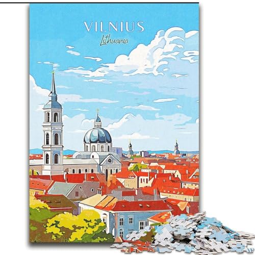 Puzzles für Erwachsene und Jugendliche, Puzzle Litauen-Vilnius-Reise, für 14+, anspruchsvolles Spiel und Familienspiel, toll, 26x38cm von LYXIANY