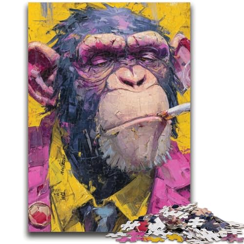 Puzzles für Erwachsene und Jugendliche, Puzzle Schimpanse, ab 14 Jahren, Denkspiel, Weihnachts- und Geburtstagsgeschenke, 26x38cm von LYXIANY
