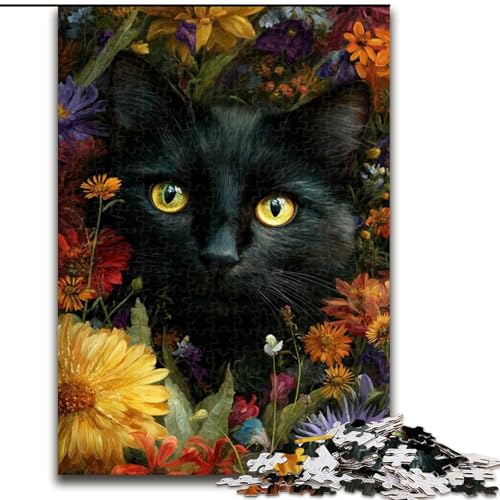 Puzzles für Erwachsene und Jugendliche, Puzzle Schwarze Katze, Quizspiel zur Stärkung der Liebe zwischen Paaren für Kinder ab 14 Jahren (Größe 50x75cm) von LYXIANY