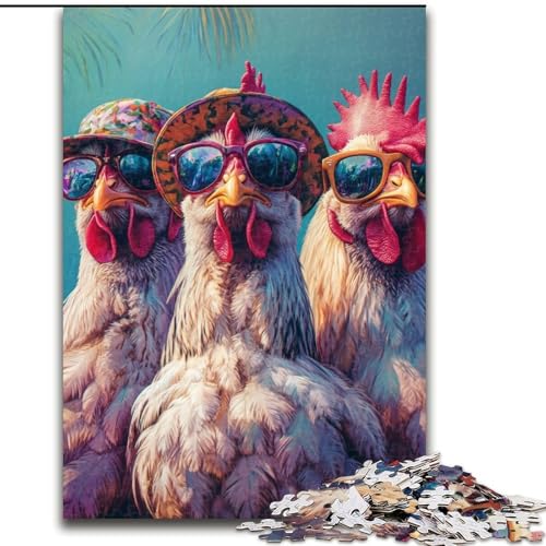 Puzzles für Erwachsene und Jugendliche, Puzzle mit DREI Hähnen, Spielzeug, Lernspiele, Stressabbau, tolle Geschenke und Spielzeuge, 50x75cm von LYXIANY