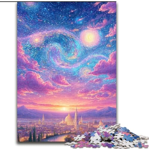 Puzzles für Erwachsene und Jugendliche, Regenbogen-Sonnenuntergang, Lernspiele, Heimdekoration, Lernspiel für Geburtstag, Weihnachten, 38x26cm von LYXIANY