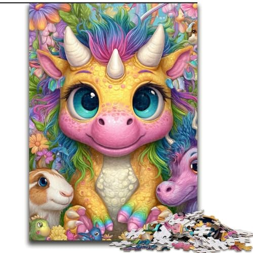 Puzzles für Erwachsene und Jugendliche, Regenbogendrachenbaby, anspruchsvolles Spiel und Lernspiel für die ganze Familie zum Geburtstag, Weihnachten, 50x75cm von LYXIANY