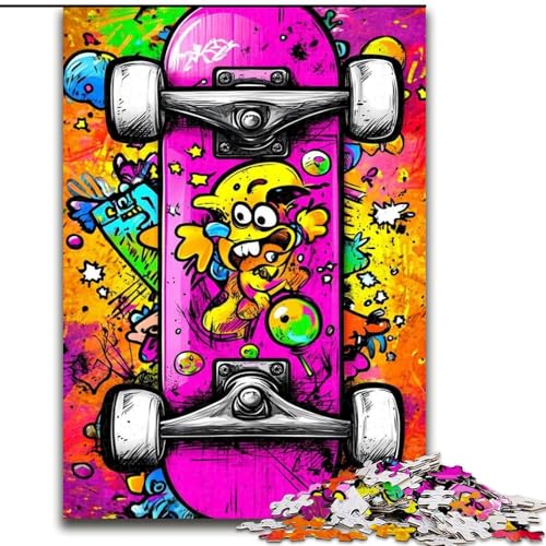 Puzzles für Erwachsene und Jugendliche, Skateboard, Spielzeug, Lernspiele, Stressabbau, Stärkung der Liebe zwischen Paaren (Größe 50x75cm) von LYXIANY