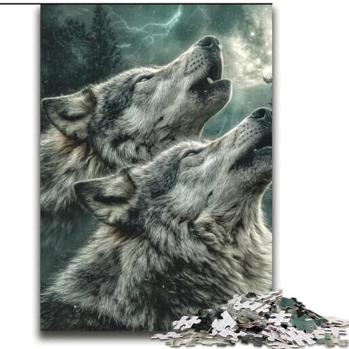 Puzzles für Erwachsene und Jugendliche, Wolf, Lernspiele, Heimdekoration, Lernspiel für Geburtstag, Weihnachten, 38x52cm von LYXIANY