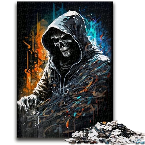 Puzzles für Erwachsene und Jugendliche, die den Sensenmann malen, für Lernspiele, Herausforderungen, Spielzeug, Künstlersammlung, Bildende Kunst, 50x75cm von LYXIANY