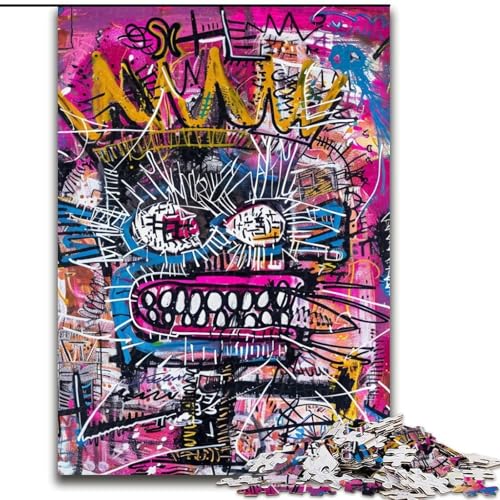Puzzles für Erwachsene und Jugendliche im Basquiat-Stil für Kinder, anspruchsvolles Spiel und Lernspiel für die ganze Familie zum Geburtstag, Weihnachten, 38x26cm Puzzles für Erwachsene und Jugendliche im Basquiat-Stil für Kinder, anspruchsvolles Spiel und Lernspiel für die ganze Familie zum Geburtstag, Weihnachten, 38x26cm von LYXIANY