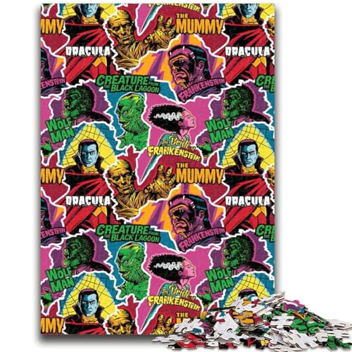 Puzzles für Erwachsene und Teenager, Horror-Monster-Puzzle zum Stressabbau, schwierige Herausforderung mit passendem Poster und Quizblatt, 50x75cm Puzzles für Erwachsene und Teenager, Horror-Monster-Puzzle zum Stressabbau, schwierige Herausforderung mit passendem Poster und Quizblatt, 50x75cm von LYXIANY