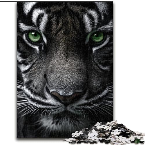 Puzzles für Erwachsene und Teenager, Puzzle, schwarz-weißer Löwe, Lernspiele, Heimdekoration, Geburtstagsgeschenk, Geschenke, Wandkunst (Größe 50x75cm) von LYXIANY